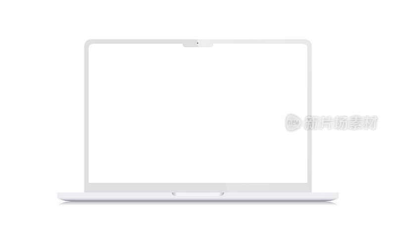 粘土macbook pro模型。空白白屏笔记本矢量模板